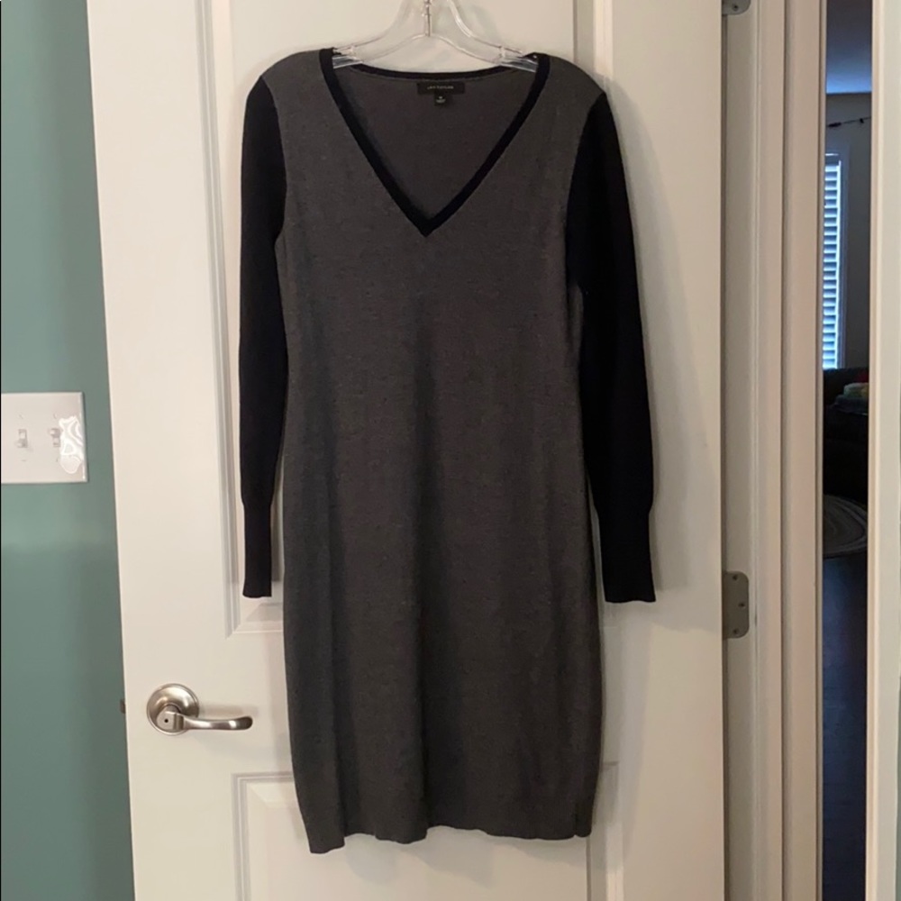 Ann Taylor Navy and Grey Sweater Dress (M)